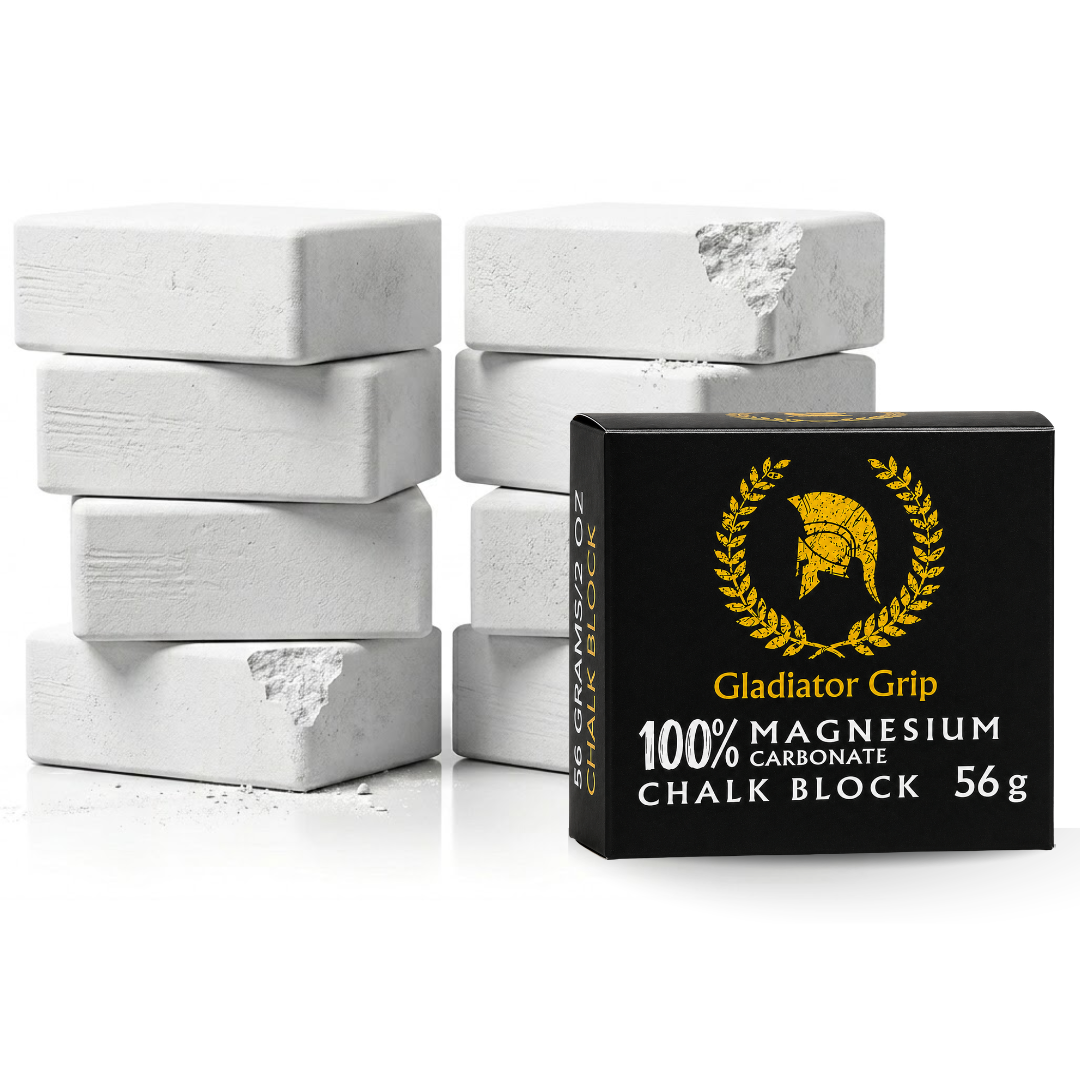 Gladiator Grip Chalk Blocks — 8 Pack 56g Magnesium Carbonate